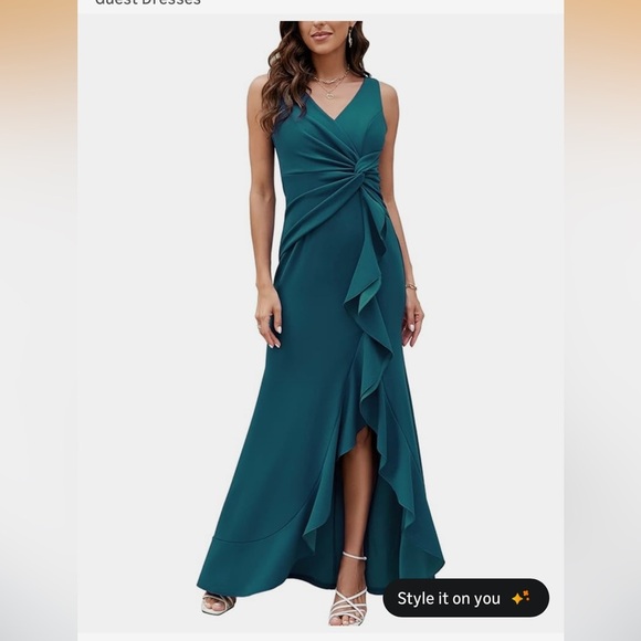 Dresses & Skirts - Elegant Teal Evening Gown